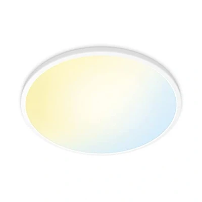 Bild av WiZ SuperSlim taklampa, tunable white, dimbar, varm till kall vit, 22 W, smart kontroll via app/röst WLAN, vit