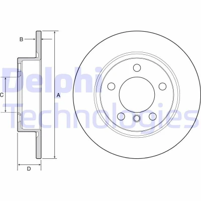 Bild av DELPHI BG4561C Disque de frein 280 10 5 plein revêtu à haute teneur en carbone sans roulement roue, bague ABS MINI: Countryman, Paceman