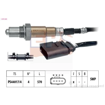 Bild av EPS 1.997.600 Sonde lambda avec monture Made in Italy OE Equivalent chauffé, planaire, Filetage prégraissé VOLKSWAGEN: Polo IV 3/5 portes