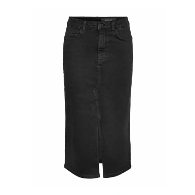 Bild av Noisy may NMKath NW Slit Midi kjol VI478BL NOOS kvinnor medellång svart streetwear, svart, S