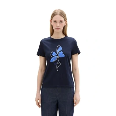 Bild av TOM Tailor Kurzarm Tshirt med print, Storlek: 44, Dunkelblau