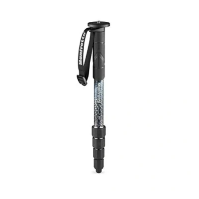 Bild av Manfrotto Element MII MMELMIIA5BK, lätt 5 sektion aluminium resekamera monopod, med handledsrem, gummigrepp, vridlås, ladda upp 16 kg, för kompakta kameror, spegellös, DSLR, svart