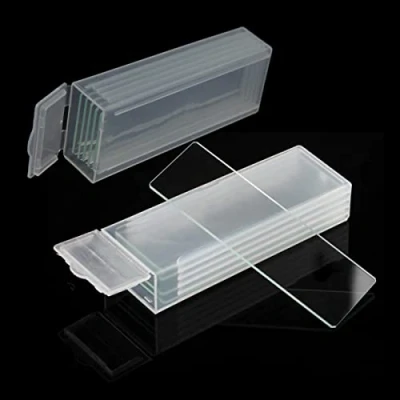 Bild av 10 st tomma mikroskopskenor, 25,4 x 76 mm glas mikroskop skydd för laboratorium