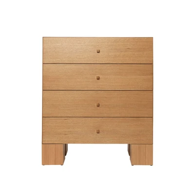 Bild av Ferm Living Kuben Drawers Byrå 1x4 Natural Oak Veneer W90 x D45 H107.5 CM