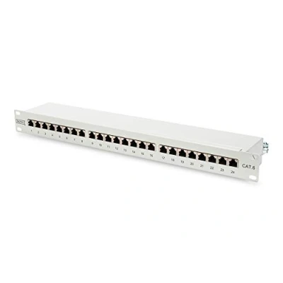 Bild av DIGITUS Desktop Patchpanel Cat 6A 8 portar RJ45 Skärmad LSA Patch Field Ytmontering Svart