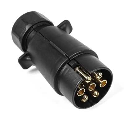 Bild av AOHEWEI 7 polig släpvagnskontakt vattentät, 12 V plast stifts adapter N typ för lastbil husbilar båt husvagn bogsering