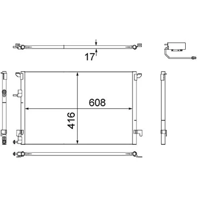 Bild av MAHLE ORIGINAL AC 498 000S Condenseur De Clim avec déshydrateur 608 SAAB: 9 3 Berline, CADILLAC: BLS Berline