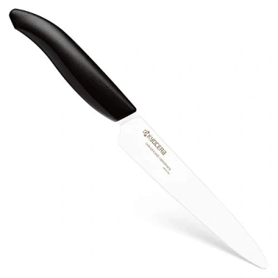 Bild av KYOCERA GEN serien, tomatkniv med högkvalitativt keramiskt blad extremt vass ultralätt hög brottbeständighet handslipad. Bladlängd: 12,5 cm, svart, 23,7 x 2,6 1,7 cm
