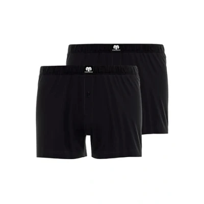 Bild av Ceceba Boxershorts för män, kalsonger, shorts bomull, single jersey, vit, uni, med gylf, 2 pack, svart, 18