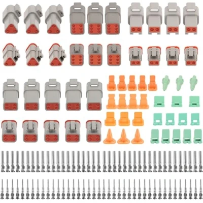 Bild av 140 stycken tyska kontakter kfz, 2/3/4/6 stift DT kontakt vattentät, kontaktset, bil elektrisk anslutning kontakt, bilkabel för bil, motorcykel, lastbil, stövlar