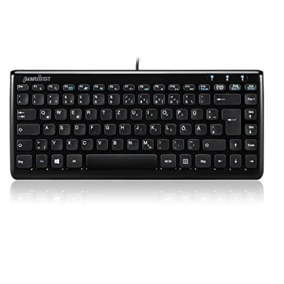 Bild av Perixx PERIBOARD 407B DE, minitangentbord USB 320 x 140 14 mm mått pianolack svart QWERTZ DE layout