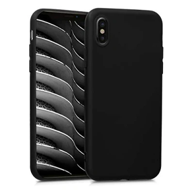 Bild av kwmobile Skal kompatibelt med Apple iPhone X silikon mjukt mobiltelefonfodral i svart matt