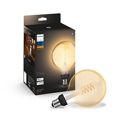 Bild av Philips Hue Vit, bluetooth kompatibel E27 vintage glödlampa, Giant Globe format, fungerar med Alexa, Google Assistant och Apple Homekit
