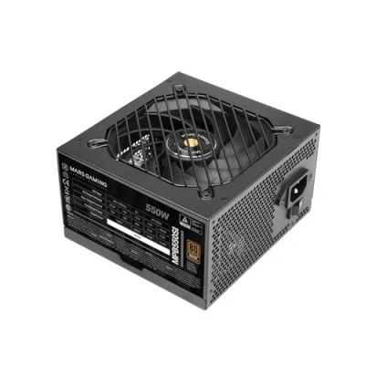 Bild av MARSGAMING MPB550SI, ATX Nätaggregat för PC 550W, 7 Års Garanti, 80Plus Bronze 230V, 90% Effektivitet, SI Extreme Silence fläkt med Kopparkärna, AI2 RPM, DC och SMD teknologier, Svart
