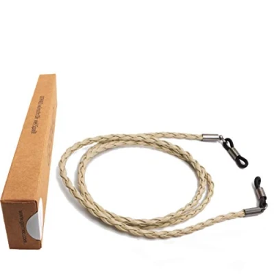 Bild av GERNEO® Milano flätat läderarmband unisex PU glasögonsnöre för solglasögon och läsglasögon hållare antracitgrå, Mytsvart, One size