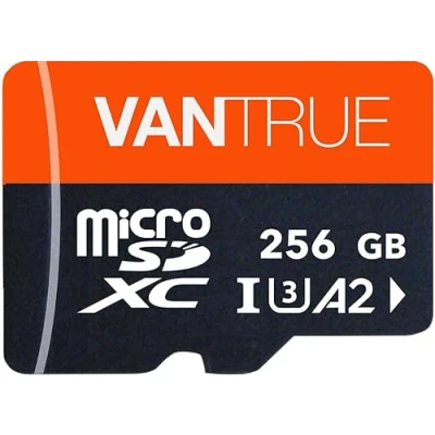 Bild av Vantrue 256 GB UHS I U3 4K microSDXC minneskort med adapter, kompatibelt Dashcam, smartphone, surfplatta, actionkamera och övervakningskamera (256 GB)
