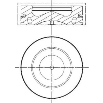 Bild av MAHLE ORIGINAL 028 PI 00121 000 Piston 79,51 avec porte segment, canal de refroidissement VOLKSWAGEN: Polo V 3/5 portes, Golf 6, 6 Cabrio