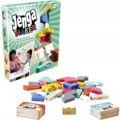 Bild av Monopoly Jenga Maker, Wooden Blocks, Stacking Tower Game, Game for Kids Ages 8 and Up, 2 6 Players, Multicolor
