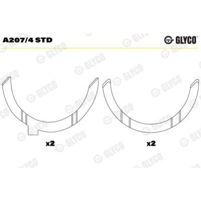Bild av GLYCO A207/4 STD Rondelle d&#039;écartement, vilebrequin