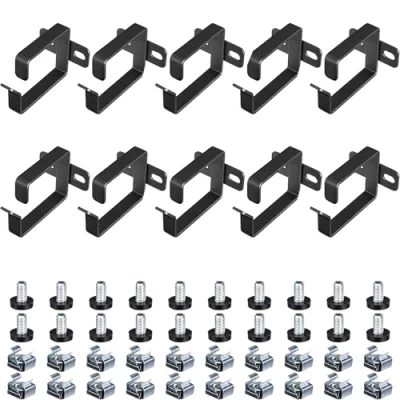 Bild av kwmobile 10 x kabeldragningsfäste serverskåp 4,4 6 4,5 cm nätverksskåp kabeldragning kabelhantering 19 tums rack kabeldragningar set