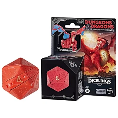 Bild av Dungeons &amp; Dragons Honor Entre Ladrones, Dicelings Red Dragon Themberchaud, Monstruo D&amp;D Coleccionable, Dado d20 Gigante Que se Convierte en Figura de acción, Dados para Juego rol,F5211