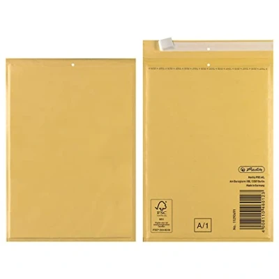 Bild av Herlitz Bubbelpåse A/1, PE innerfolie, 4 pack, svetsad, brun, 10,5 x 16 cm