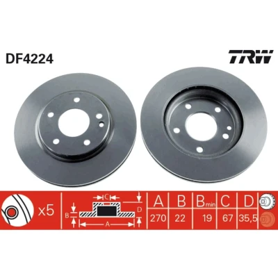 Bild av Bromsskiva TRW DF4224
