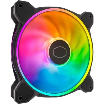 Bild av Cooler Master MasterFan MF140 Halo2 Duo Ring ARGB Fläkt 140mm Chassifläkt, Tyst Kylning, Större Air Balance Blad, Rifle Lager, Jam Sensor Skydd &amp; Uppgraderad Driver IC 0 1600 RPM, 4 Pin PWM