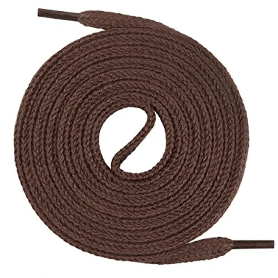 Bild av Mount Swiss skosnören platta 7 mm bomull ersättning skoband sneakers sportskor fritidsskor arbetsskor unisex kvinnor män barn 12 färger 18 längder 45200 cm, BRUN, 60