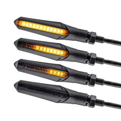 Bild av Simda Pro E Mark LED motorcykel löpande effekt blinkers löpljus sekventiell svart universal Quad ATV körljus superoptik och vacker ljus vattenkontroll IP67 testmärke