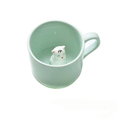 Bild av Keramikmuggar för kaffe, mjölk, te, morgonkopp med 3D djur, till morgondryck, bröllop, födelsedagar, fars dag, mamma, flickor kvinnor, pojkar
