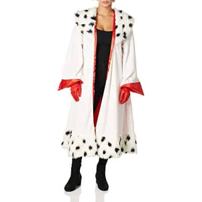 Bild av Disguise 101 Dalmatiner animerad Cruella dräkt för kvinnor, vit/överdådig trädgård, XL