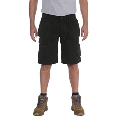 Bild av Carhartt Rugged Flex® Relaxed Fit Ripstop, cargoarbetsshorts med flera fickor, svart, W30, 30