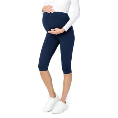 Bild av Be Mammy Dams 3/4 Moderskap Leggings Tights BE20 229(Marin Blå, 4XL)