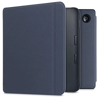 Bild av kwmobile fodral kompatibelt med Kobo Libra 2 magnetiskt flikfodral eReader konstläder surfplatta mörkblå