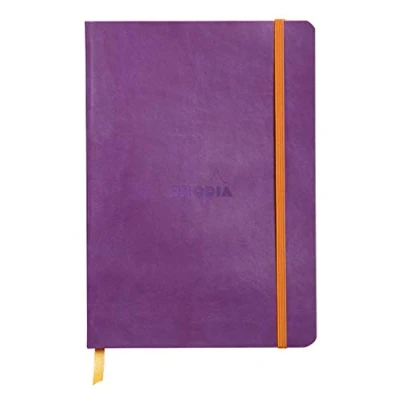 Bild av Rhodia 117410C anteckningsbok (med mjukt kuvert, linjerat, 80 ark, DIN A5, 14,8 x 21 cm) 1 st lila