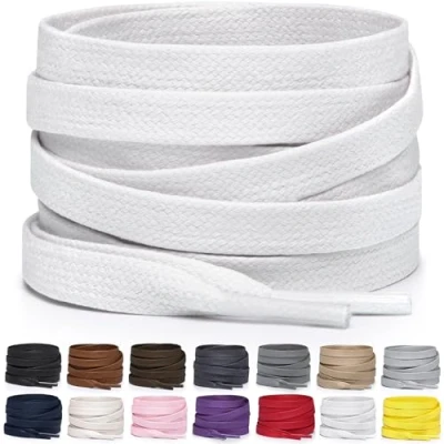 Bild av Miscly Platta Vaxade Skosnören för Kängor och Sneakers Finns i flera Längder Färger (Vit, 137 cm)