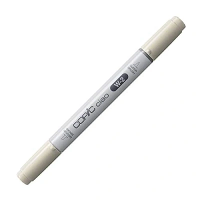 Bild av COPIC Ciao märkpenna typ W 2, varm grå nr. mångsidig layoutmarkör, med en medelbred och penselspets