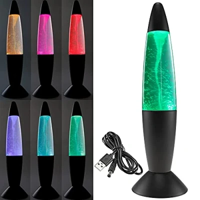 Bild av ChiliTec Tornadolampa, dekorativ LED bordslampa, 37 cm, med RGB belysning och färgförändring, strömförsörjning via USB (5 V) eller batterier svart