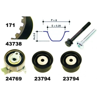 Bild av MAPCO 23738 Kit de distribution 171 OPEL: Frontera B SUV, Vectra Berline, Antara, CHEVROLET: Captiva