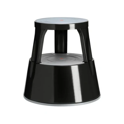 Bild av Twinco Kontorspall, tvåstegspall, plast, 3 hjul, 410 mm, svart