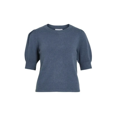 Bild av Viril 2/4 ärm O hals stickad topp Noos, Vintage Indigo, M