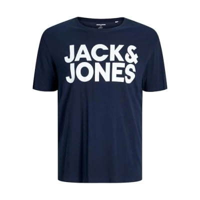 Bild av JACK &amp; JONES Pack 2 Plus Size T shirts Rund Hals Tryck Design Logo Oversize, Navy Blazer 2, 7XL