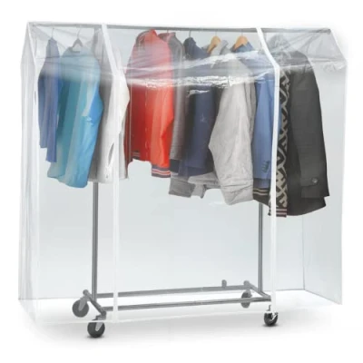Bild av Tatkraft skydd transparent klädstång, mot UV strålar, damm, smuts, lukt, regn, klart PVC med 2 dragkedjor, 1,2 m (L120 cm)