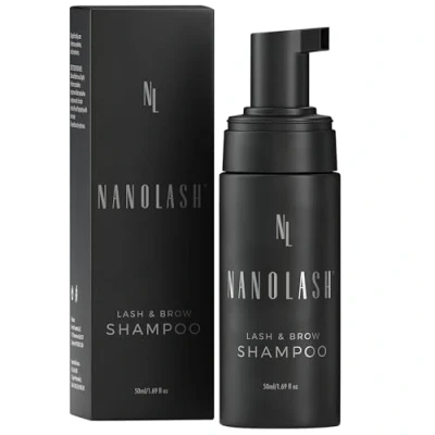 Bild av schampo för ögonfransar och bryn Nanolash Lash &amp; Brow Shampoo 50 ml rengöringsschampo ögonbryn, skumrengöring ögonfransförlängning