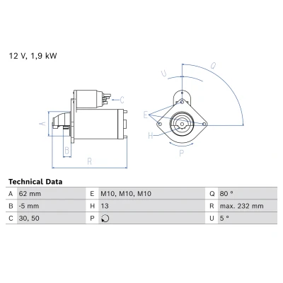 Bild av Startmotor BOSCH 0 986 027 550