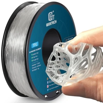 Bild av GEEETECH TPU filament 1,75 mm +/ 0,02 för 3D skrivare, 1 kg, spole, transparent