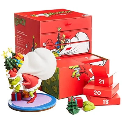 Bild av CC nedräkningskaraktärer 2024 Grinchen samlarfigur Officiell The Grinch varor byggbar adventskalenderstaty