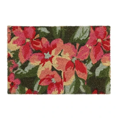 Bild av Relaxdays dörrmatta kokos, med blommotiv, 40 x 60 cm, väderbeständig skomatta, halkfri undersida, färgglad