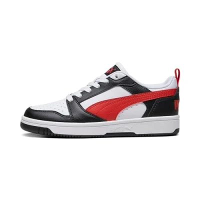 Bild av Puma Rebound V6 LO JR Sneaker, Vit för alla tider, röd, svart, 4,5 UK, for All Time röd 37.5 EU